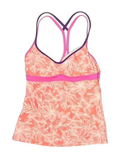 Pre-owned Athleta Swimsuit Top Pink Print Pattern Swimwear