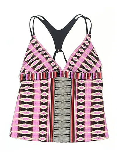 Pre-owned Athleta Swimsuit Top Pink Print Pattern Swimwear