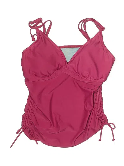 Pre-owned Athleta Swimsuit Top Pink Solid Pattern Swimwear