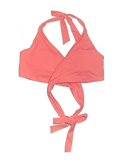 Pre-owned Athleta Swimsuit Top Pink Solid Pattern Swimwear