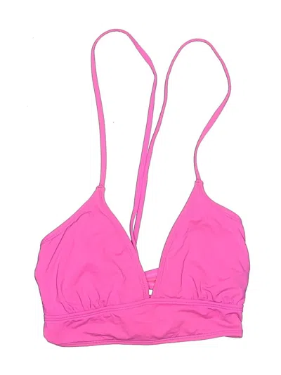Pre-owned Athleta Swimsuit Top Pink Solid Pattern Swimwear