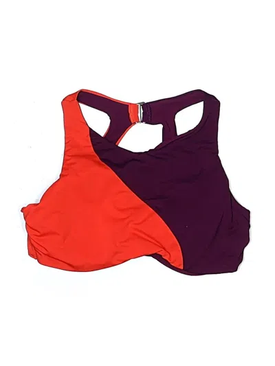 Pre-owned Athleta Swimsuit Top Purple Color Block Pattern Swimwear
