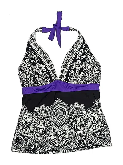 Pre-owned Athleta Swimsuit Top Purple Paisley Pattern Swimwear