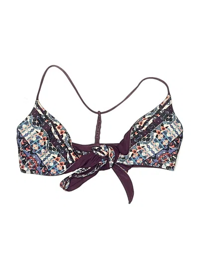 Pre-owned Athleta Swimsuit Top Purple Paisley Pattern Swimwear