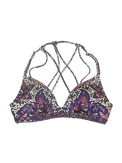 Pre-owned Athleta Swimsuit Top Purple Paisley Pattern Swimwear
