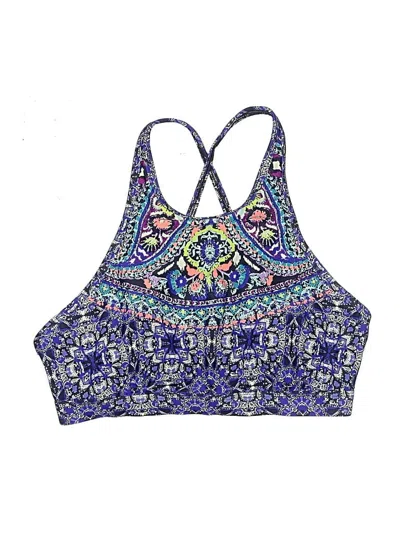 Pre-owned Athleta Swimsuit Top Purple Paisley Pattern Swimwear