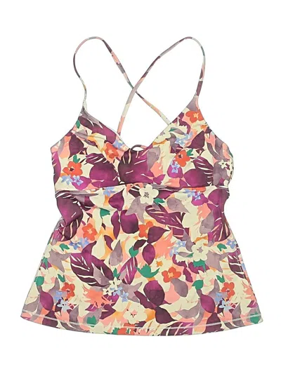 Pre-owned Athleta Swimsuit Top Purple Print Pattern Swimwear