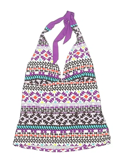 Pre-owned Athleta Swimsuit Top Purple Print Pattern Swimwear