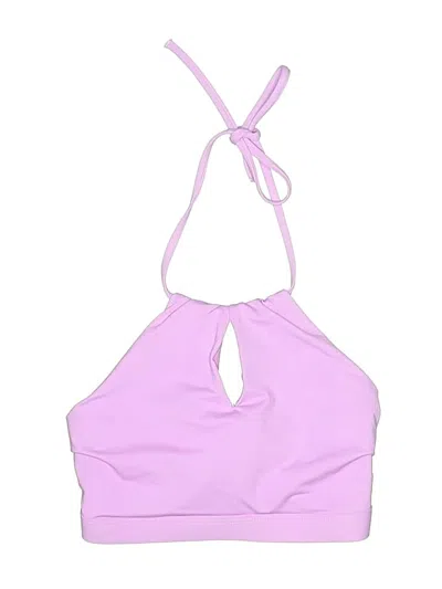 Pre-owned Athleta Swimsuit Top Purple Solid Pattern Swimwear