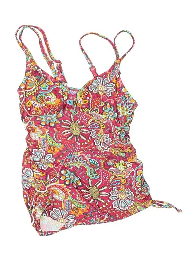 Pre-owned Athleta Swimsuit Top Red Paisley Pattern Swimwear