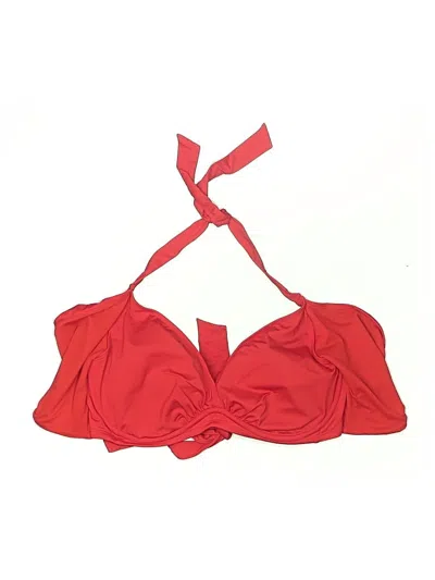 Athleta Swimsuit Top Red Solid Pattern Halter Neckline Swimwear