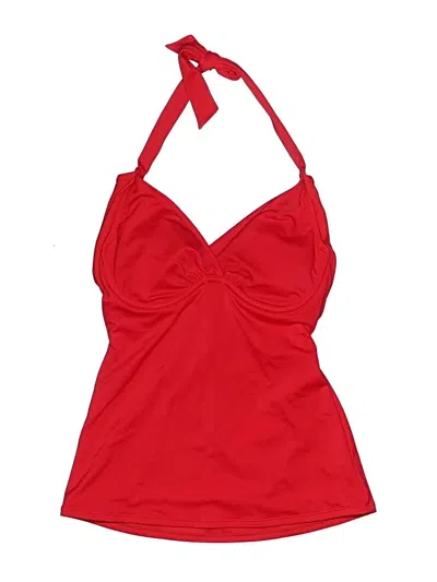 Pre-owned Athleta Swimsuit Top Red Solid Pattern Swimwear