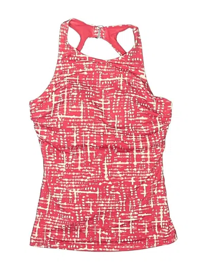 Pre-owned Athleta Swimsuit Top Red Tweed Pattern Swimwear