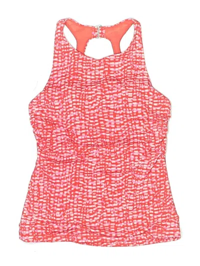 Pre-owned Athleta Swimsuit Top Red Tweed Pattern Swimwear