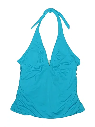 Pre-owned Athleta Swimsuit Top Teal Solid Pattern Swimwear