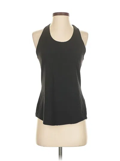 Pre-owned Athleta Tank Top Black Checkered/gingham Pattern Scoop Neck Tops