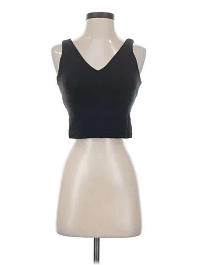 Pre-owned Athleta Tank Top Black Solid Pattern V-neck Tops