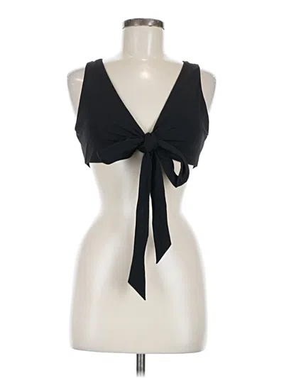 Pre-owned Athleta Tank Top Black Tie Neck Tops