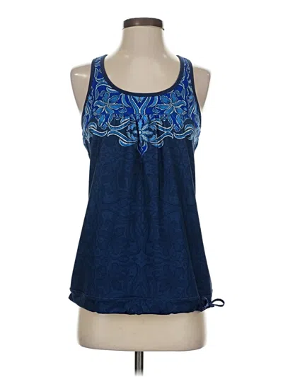 Pre-owned Athleta Tank Top Blue Halter Neckline Tops