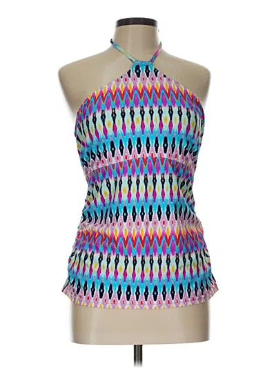 Pre-owned Athleta Tank Top Blue Halter Neckline Tops