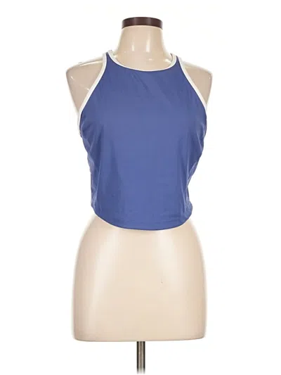 Pre-owned Athleta Tank Top Blue Halter Neckline Tops