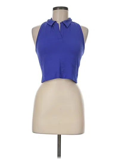 Pre-owned Athleta Tank Top Blue Halter Neckline Tops