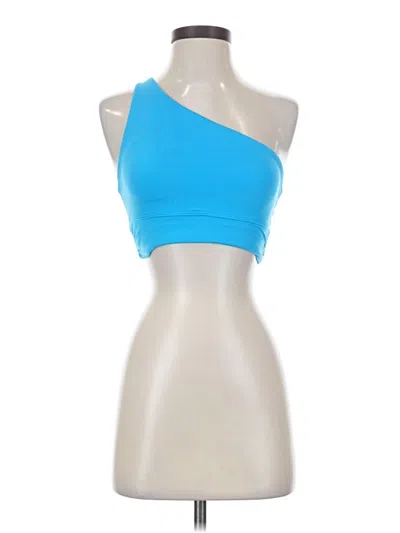 Pre-owned Athleta Tank Top Blue One Shoulder Neckline Tops