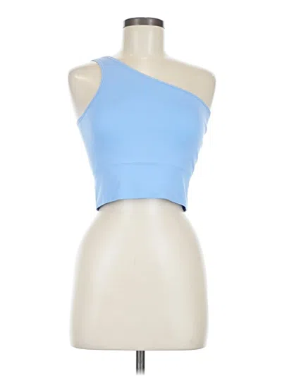 Pre-owned Athleta Tank Top Blue One Shoulder Neckline Tops