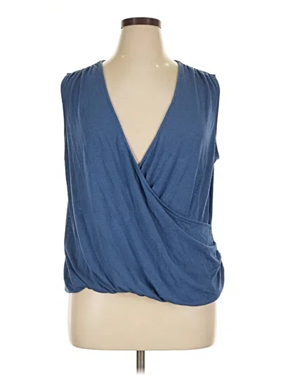 Pre-owned Athleta Tank Top Blue Plunge Neckline Tops