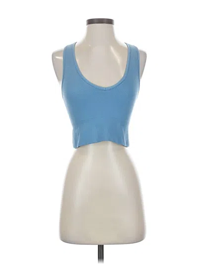 Pre-owned Athleta Tank Top Blue Strapless Neckline Tops