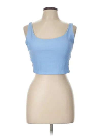 Pre-owned Athleta Tank Top Blue Strapless Neckline Tops
