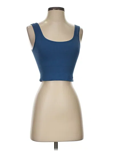Pre-owned Athleta Tank Top Blue Strapless Neckline Tops