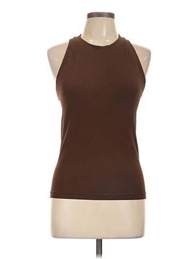 Pre-owned Athleta Tank Top Brown Halter Neckline Tops