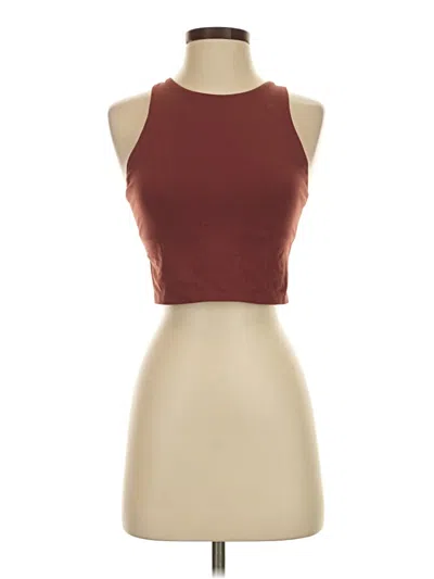 Pre-owned Athleta Tank Top Brown Halter Neckline Tops