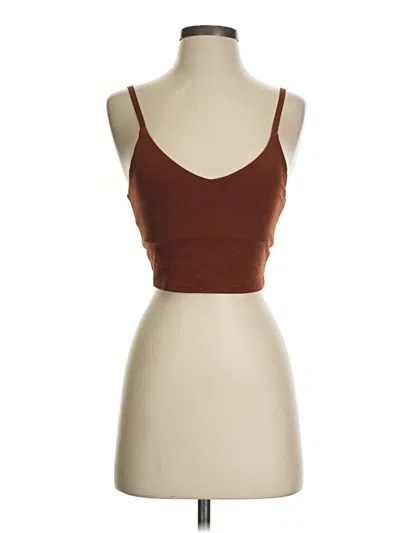 Pre-owned Athleta Tank Top Brown Strapless Neckline Tops