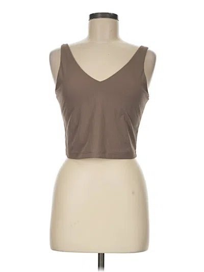 Pre-owned Athleta Tank Top Brown Strapless Neckline Tops