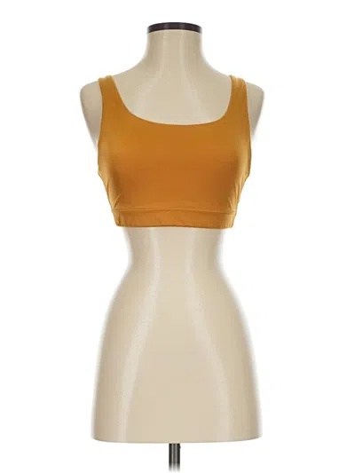 Pre-owned Athleta Tank Top Gold Strapless Neckline Tops