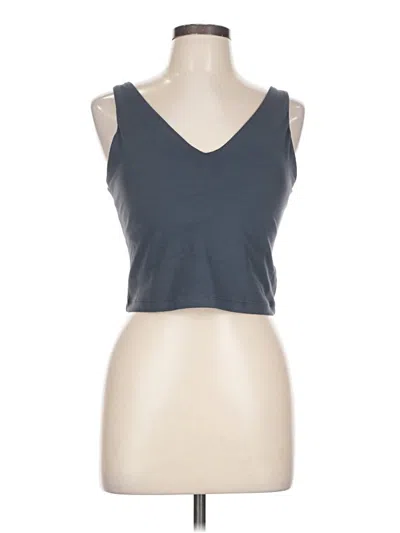 Pre-owned Athleta Tank Top Gray Plunge Neckline Tops