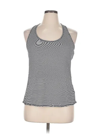 Pre-owned Athleta Tank Top Gray Stripes Pattern Halter Neckline Tops