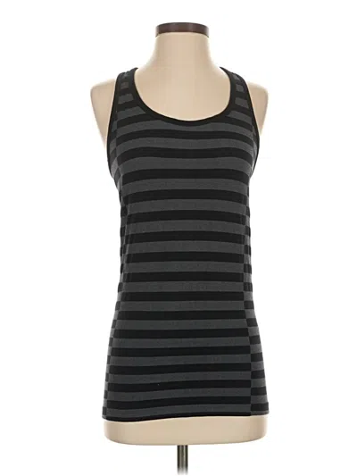 Pre-owned Athleta Tank Top Gray Stripes Pattern Tops