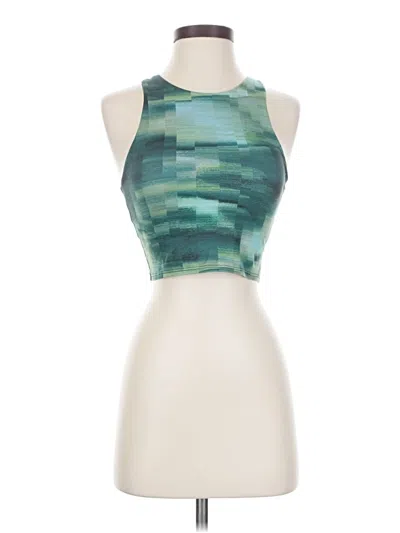 Pre-owned Athleta Tank Top Green Halter Neckline Tops