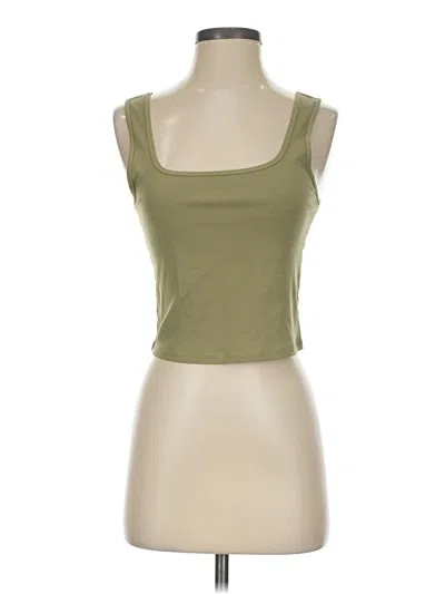 Pre-owned Athleta Tank Top Green Square Neckline Tops