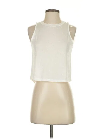Pre-owned Athleta Tank Top Ivory Halter Neckline Tops In White