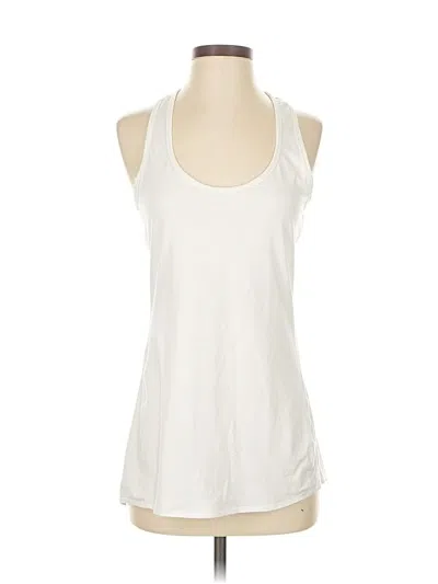Pre-owned Athleta Tank Top Ivory Halter Neckline Tops In White