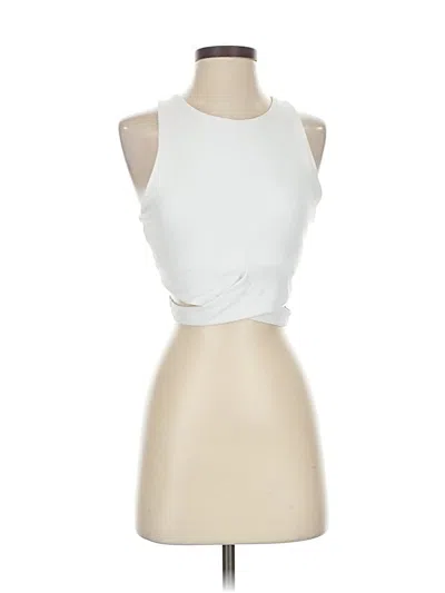 Pre-owned Athleta Tank Top Ivory Halter Neckline Tops In White
