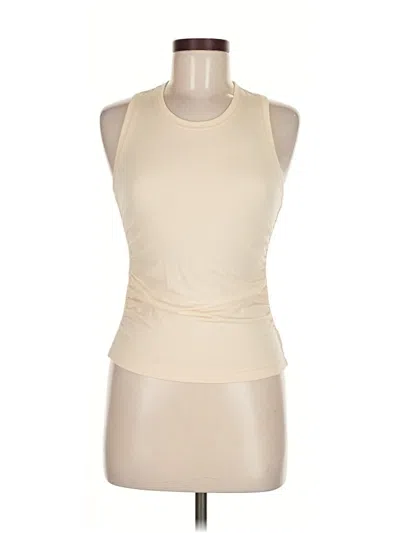 Pre-owned Athleta Tank Top Ivory Halter Neckline Tops In White