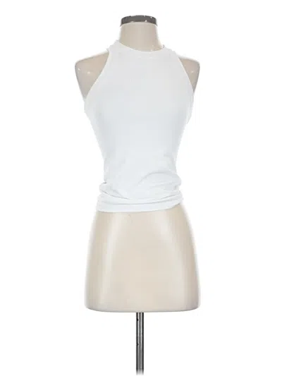 Pre-owned Athleta Tank Top Ivory Halter Neckline Tops In White