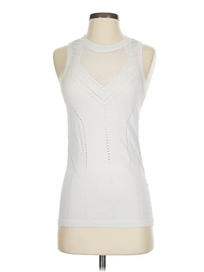 Pre-owned Athleta Tank Top Ivory Halter Neckline Tops In White