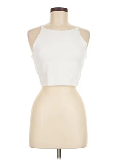 Pre-owned Athleta Tank Top Ivory Halter Neckline Tops In White