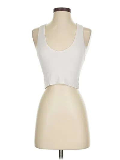 Pre-owned Athleta Tank Top Ivory Halter Neckline Tops In White